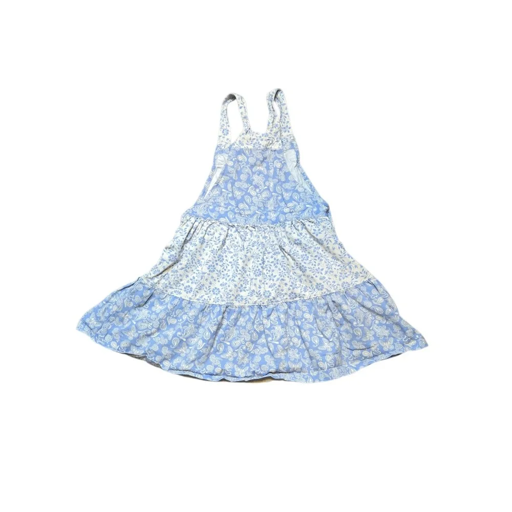 Cottagecore Patchwork Prairie Dress Blue Floral Tiered Storybook 7-8Y Easter - Picture 2 of 6
